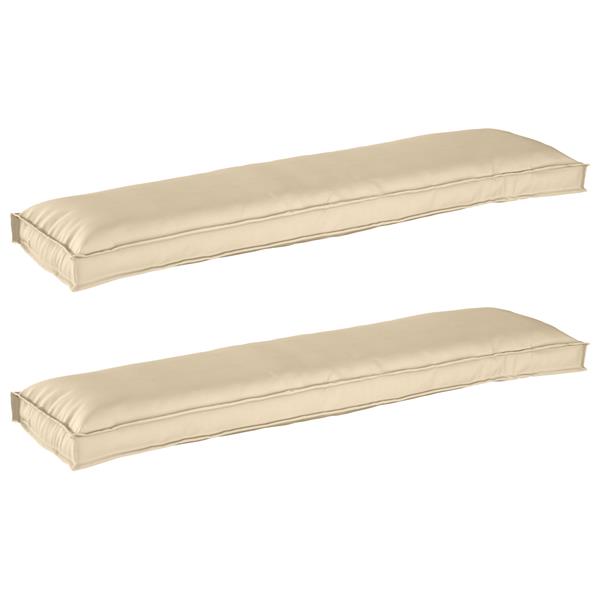 Grote foto vidaxl palletkussens 2 st bank 150x40x8 cm oxford stof beige huis en inrichting woningdecoratie