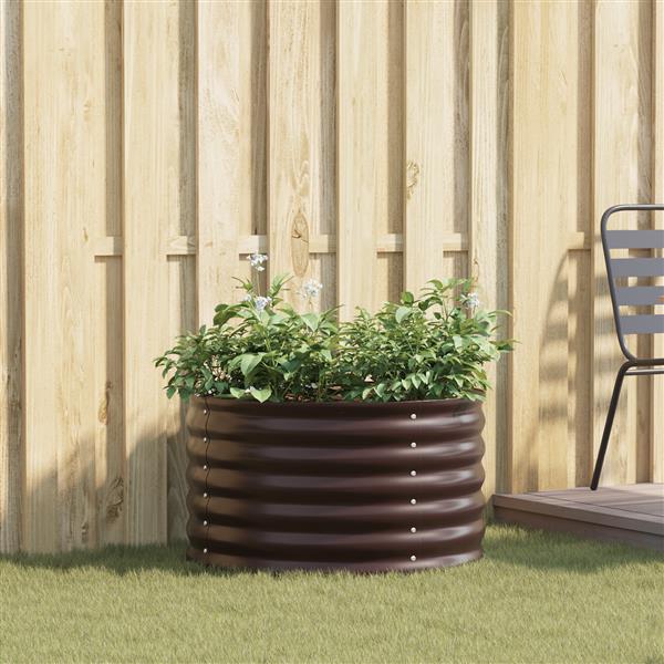 Grote foto vidaxl tuin raised bed bruin 80x80x44 cm gegalvaniseerd staal tuin en terras overige tuin en terras