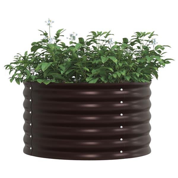 Grote foto vidaxl tuin raised bed bruin 80x80x44 cm gegalvaniseerd staal tuin en terras overige tuin en terras