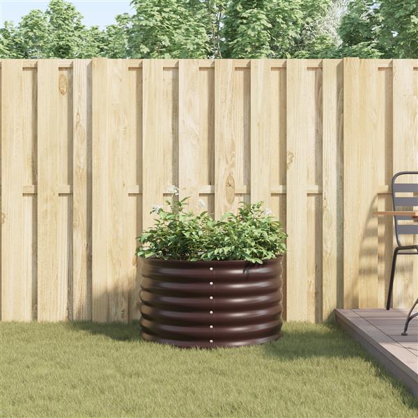 Grote foto vidaxl tuin raised bed bruin 80x80x44 cm gegalvaniseerd staal tuin en terras overige tuin en terras