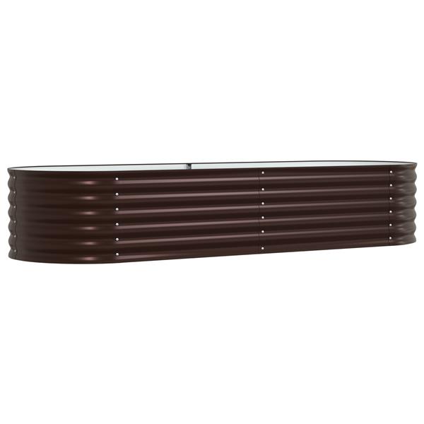 Grote foto vidaxl plantenbak verhoogd 240x80x44 cm gegalvaniseerd staal bruin tuin en terras overige tuin en terras
