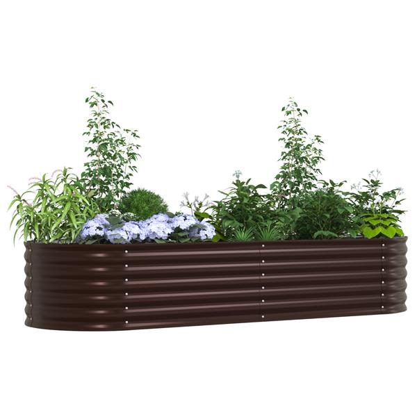 Grote foto vidaxl plantenbak verhoogd 240x80x44 cm gegalvaniseerd staal bruin tuin en terras overige tuin en terras