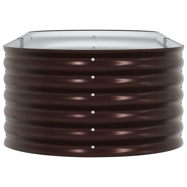 Grote foto vidaxl plantenbak verhoogd 240x80x44 cm gegalvaniseerd staal bruin tuin en terras overige tuin en terras