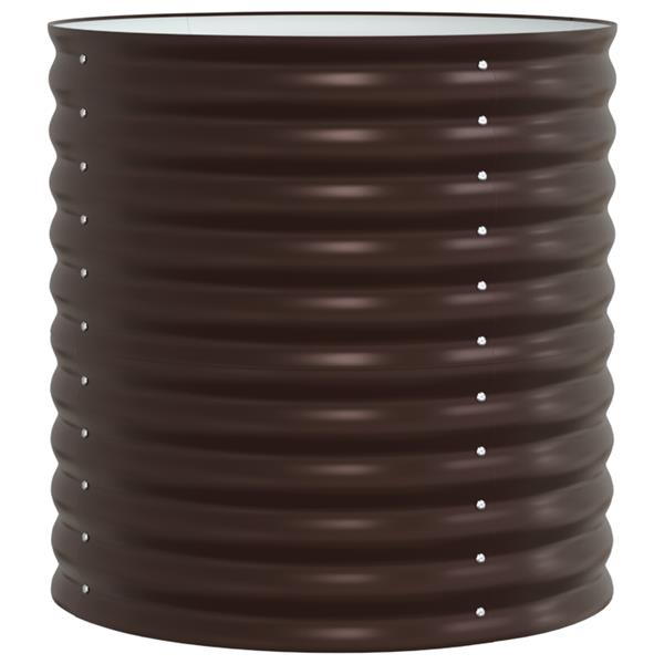 Grote foto vidaxl plantenbak verhoogd 80x80x81 cm gegalvaniseerd staal bruin tuin en terras overige tuin en terras