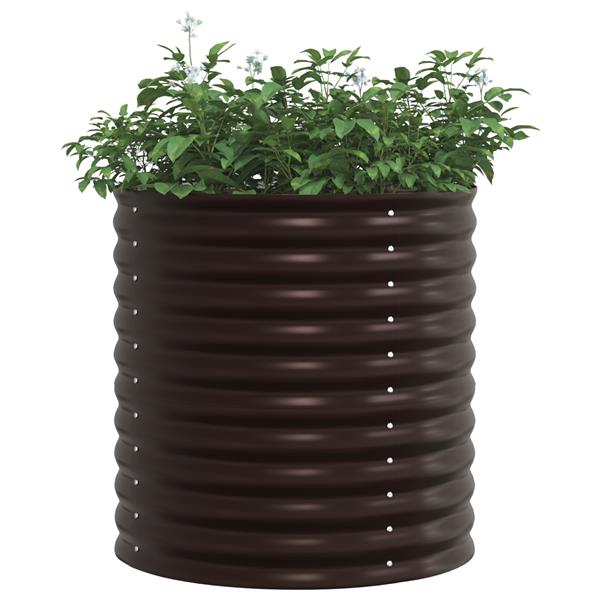 Grote foto vidaxl plantenbak verhoogd 80x80x81 cm gegalvaniseerd staal bruin tuin en terras overige tuin en terras