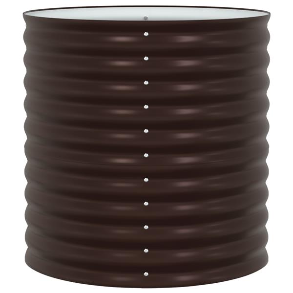 Grote foto vidaxl plantenbak verhoogd 80x80x81 cm gegalvaniseerd staal bruin tuin en terras overige tuin en terras