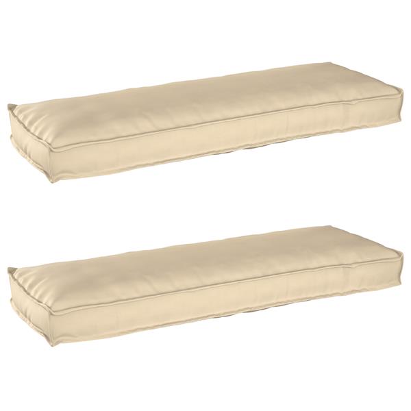 Grote foto vidaxl palletkussens 2 st bank 120x40x8 cm oxford stof beige huis en inrichting woningdecoratie