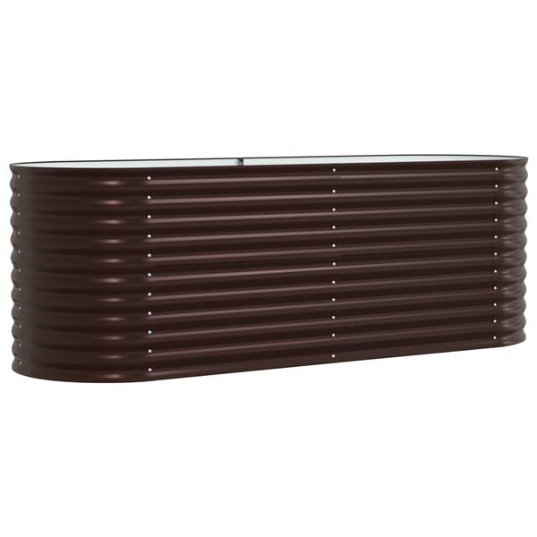 Grote foto vidaxl plantenbak verhoogd 240x80x81 cm gegalvaniseerd staal bruin tuin en terras overige tuin en terras
