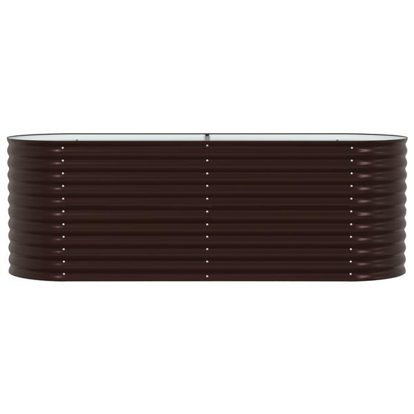 Grote foto vidaxl plantenbak verhoogd 240x80x81 cm gegalvaniseerd staal bruin tuin en terras overige tuin en terras