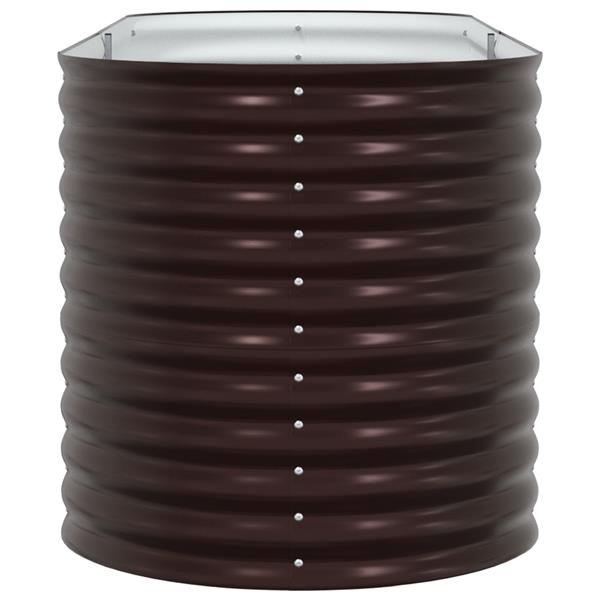 Grote foto vidaxl plantenbak verhoogd 240x80x81 cm gegalvaniseerd staal bruin tuin en terras overige tuin en terras