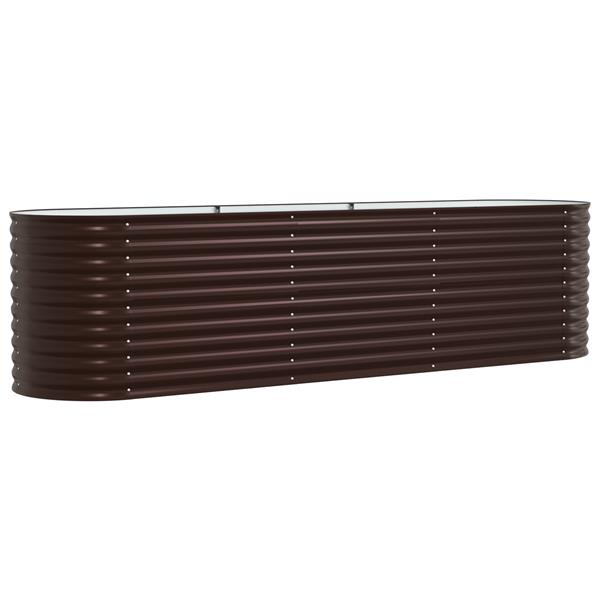 Grote foto vidaxl plantenbak verhoogd 320x80x81 cm gegalvaniseerd staal bruin tuin en terras overige tuin en terras