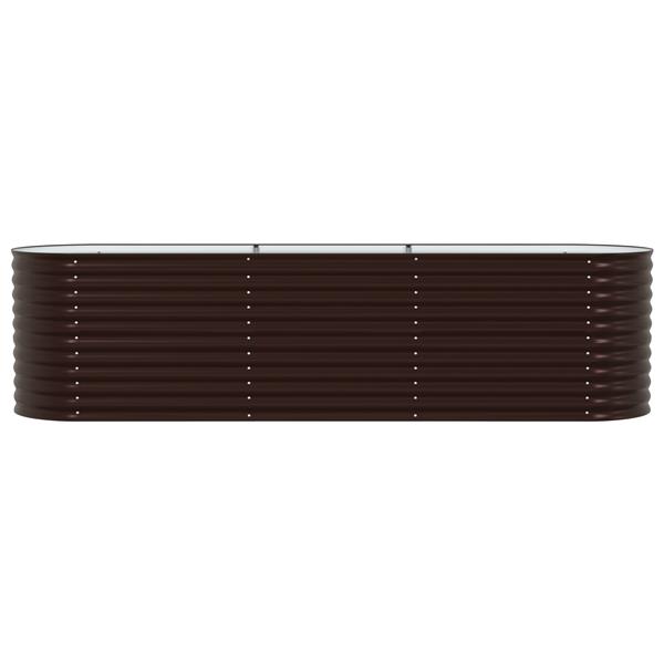 Grote foto vidaxl plantenbak verhoogd 320x80x81 cm gegalvaniseerd staal bruin tuin en terras overige tuin en terras
