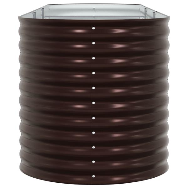Grote foto vidaxl plantenbak verhoogd 320x80x81 cm gegalvaniseerd staal bruin tuin en terras overige tuin en terras