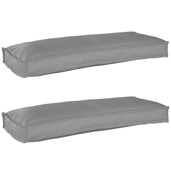 Grote foto vidaxl palletkussens 2 st bank 100x40x8 cm oxford stof grijs huis en inrichting woningdecoratie