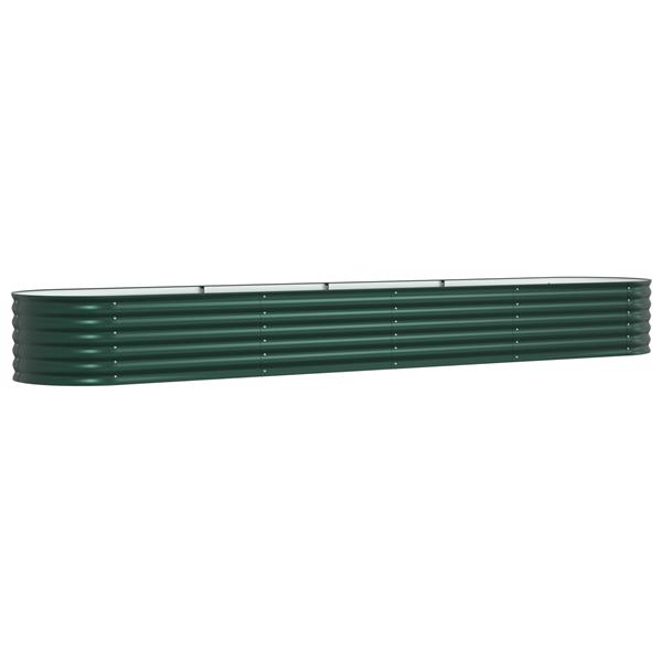 Grote foto vidaxl plantenbak verhoogd 400x80x44 cm gegalvaniseerd staal groen tuin en terras overige tuin en terras