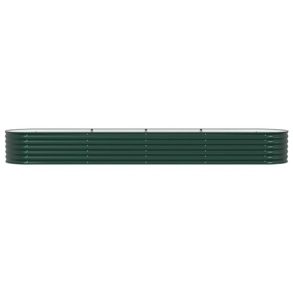 Grote foto vidaxl plantenbak verhoogd 400x80x44 cm gegalvaniseerd staal groen tuin en terras overige tuin en terras