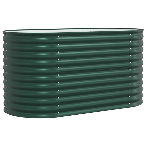 Grote foto vidaxl plantenbak verhoogd 160x80x81 cm gegalvaniseerd staal groen tuin en terras overige tuin en terras