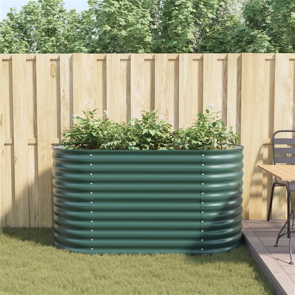 Grote foto vidaxl plantenbak verhoogd 160x80x81 cm gegalvaniseerd staal groen tuin en terras overige tuin en terras