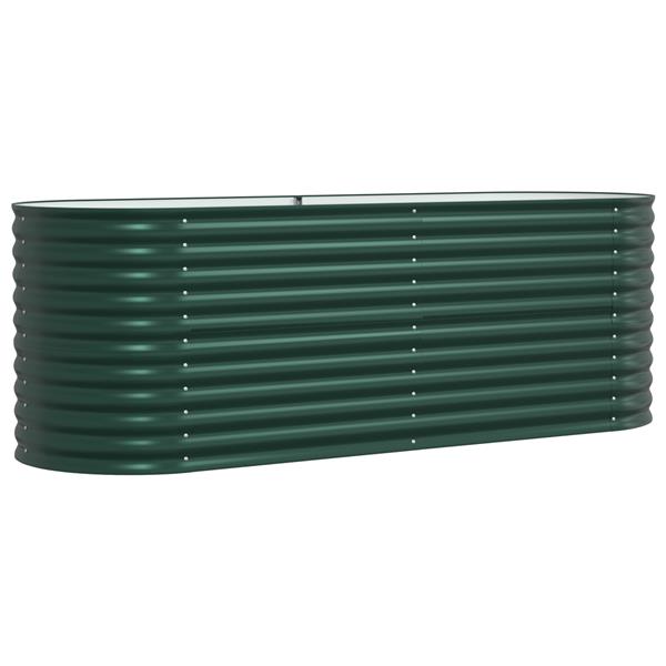 Grote foto vidaxl plantenbak verhoogd 240x80x81 cm gegalvaniseerd staal groen tuin en terras overige tuin en terras