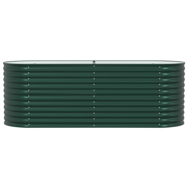 Grote foto vidaxl plantenbak verhoogd 240x80x81 cm gegalvaniseerd staal groen tuin en terras overige tuin en terras