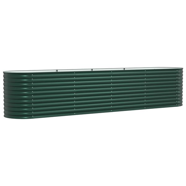 Grote foto vidaxl plantenbak verhoogd 400x80x81 cm gegalvaniseerd staal groen tuin en terras overige tuin en terras