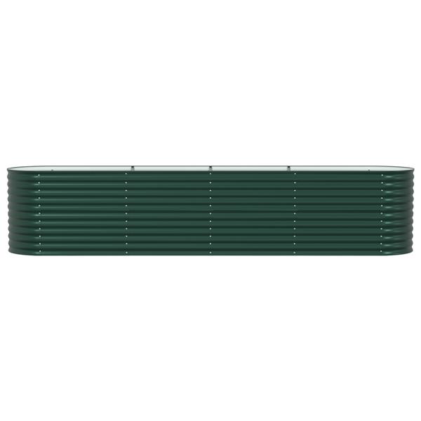 Grote foto vidaxl plantenbak verhoogd 400x80x81 cm gegalvaniseerd staal groen tuin en terras overige tuin en terras