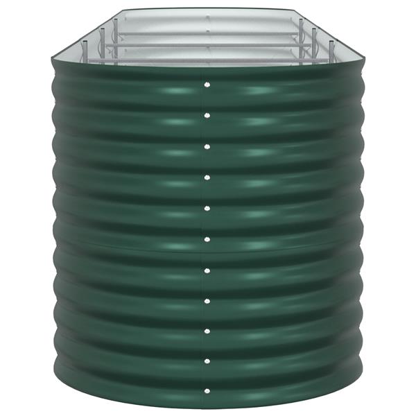Grote foto vidaxl plantenbak verhoogd 400x80x81 cm gegalvaniseerd staal groen tuin en terras overige tuin en terras