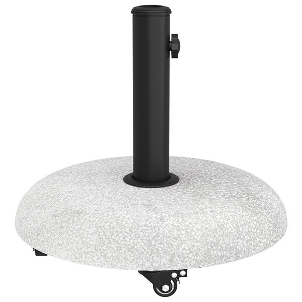 Grote foto vidaxl parasolvoet met wielen voor 37 42 52 58 mm palen lichtgrijs beton tuin en terras overige tuin en terras