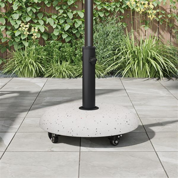 Grote foto vidaxl parasolvoet met wielen voor 37 42 52 58 mm stokken wit beton tuin en terras overige tuin en terras