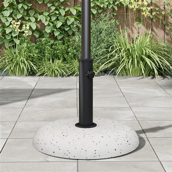 Grote foto vidaxl parasolvoet voor 37 42 52 58mm polen witte betonnen 20 kg tuin en terras overige tuin en terras