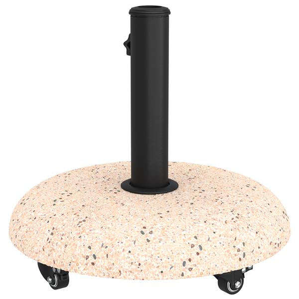 Grote foto vidaxl parasolvoet met wielen voor 37 42 52 58mm stokken geel beton tuin en terras overige tuin en terras