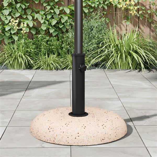 Grote foto vidaxl parasolvoet voor 37 42 52 58 mm stokken geel beton 20 kg tuin en terras overige tuin en terras