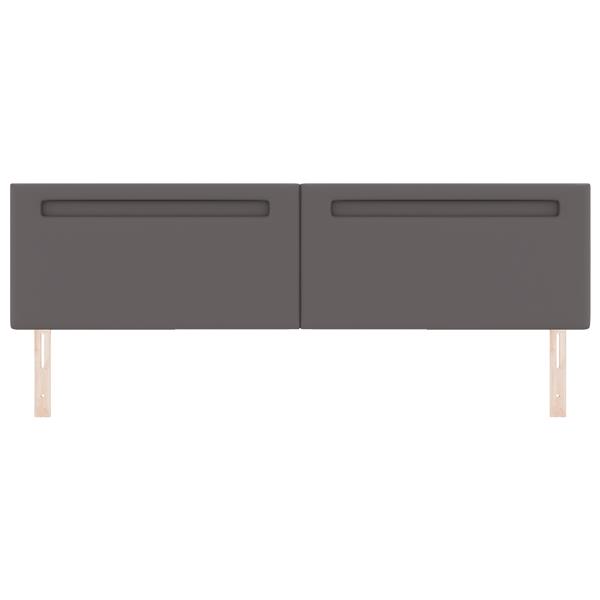 Grote foto vidaxl hoofdbord effen 200 cm kunstleer grijs antiek en kunst stoelen en banken