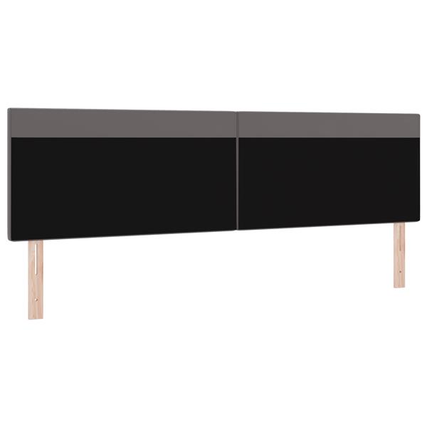 Grote foto vidaxl hoofdbord effen 200 cm kunstleer grijs antiek en kunst stoelen en banken