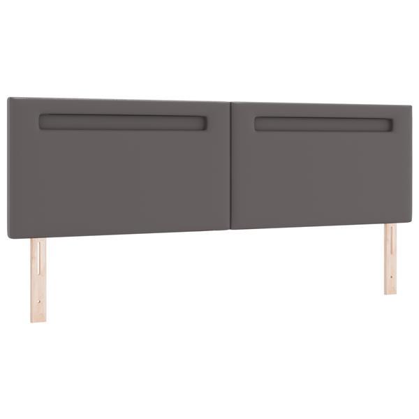 Grote foto vidaxl hoofdbord effen 180 cm kunstleer grijs antiek en kunst stoelen en banken