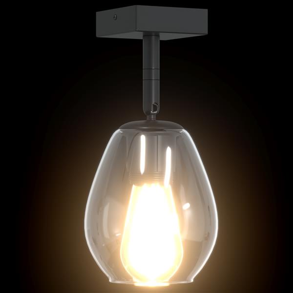 Grote foto vidaxl plafondlamp met verstelbare glazen lampenkap e27 antraciet huis en inrichting overige