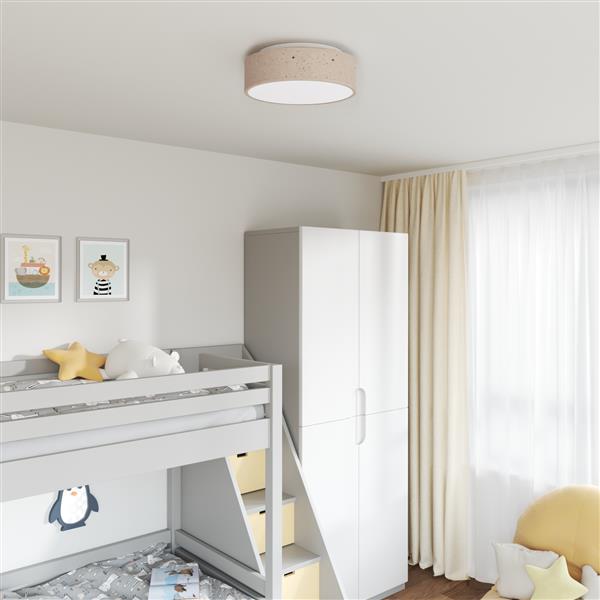 Grote foto vidaxl plafondlamp met sterrenlampscherm 38 cm e27 stof taupe huis en inrichting overige