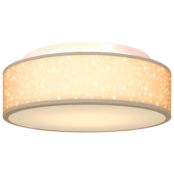 Grote foto vidaxl plafondlamp met sterrenlampscherm 38 cm e27 stof taupe huis en inrichting overige
