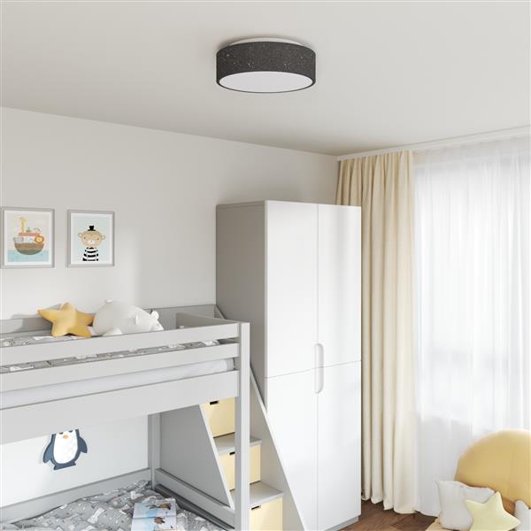 Grote foto vidaxl plafondlamp met sterrenlampscherm 38 cm e27 stof zwart huis en inrichting overige