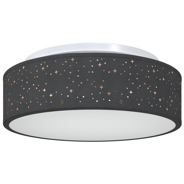 Grote foto vidaxl plafondlamp met sterrenlampscherm 38 cm e27 stof zwart huis en inrichting overige
