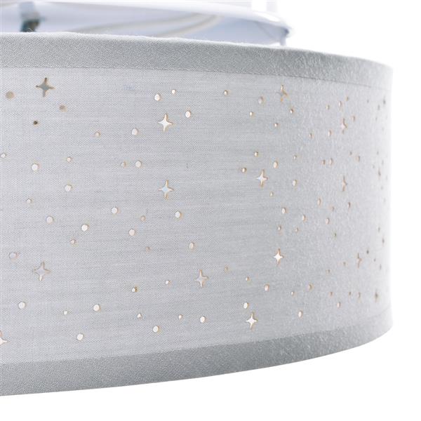 Grote foto vidaxl plafondlamp met sterrenlampscherm 30 cm e27 stof grijs huis en inrichting overige