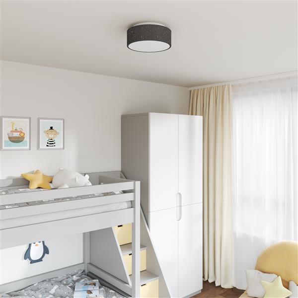 Grote foto vidaxl plafondlamp met sterrenlampscherm 30 cm e27 stof zwart huis en inrichting overige