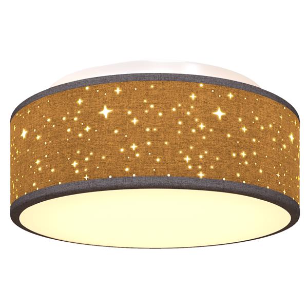 Grote foto vidaxl plafondlamp met sterrenlampscherm 30 cm e27 stof zwart huis en inrichting overige