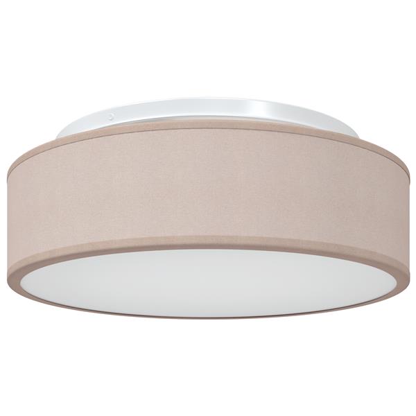Grote foto vidaxl plafondlamp vlakke montage 38 cm e27 stof taupe huis en inrichting overige
