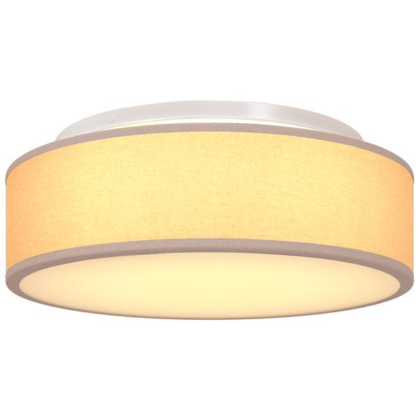 Grote foto vidaxl plafondlamp vlakke montage 38 cm e27 stof taupe huis en inrichting overige