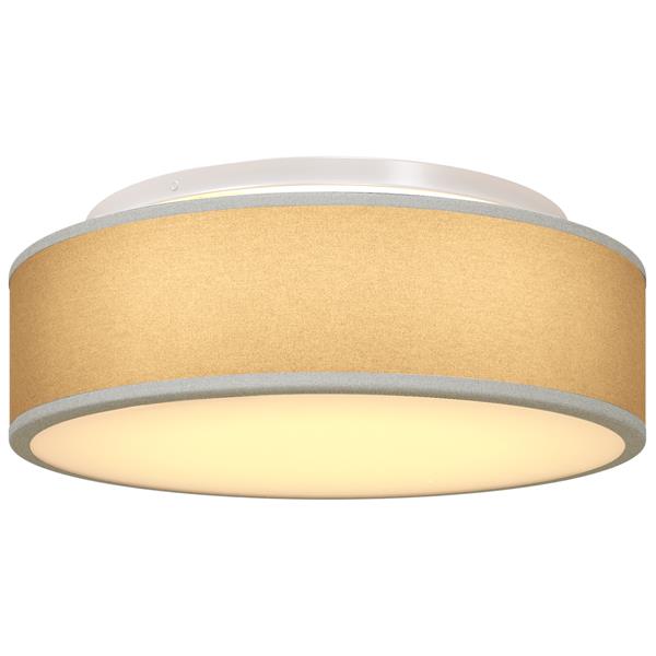 Grote foto vidaxl plafondlamp vlakke montage 38 cm e27 stof grijs huis en inrichting overige