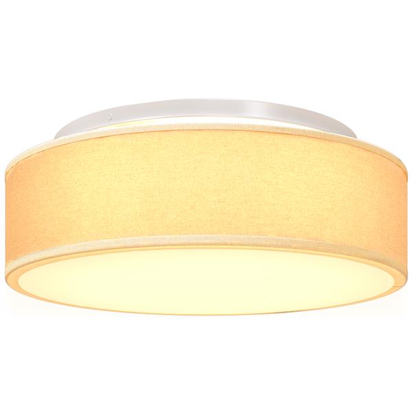 Grote foto vidaxl plafondlamp vlakke montage 38 cm e27 stof wit huis en inrichting overige