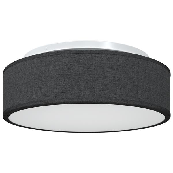 Grote foto vidaxl plafondlamp vlakke montage 38 cm e27 stof zwart huis en inrichting overige