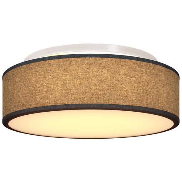 Grote foto vidaxl plafondlamp vlakke montage 38 cm e27 stof zwart huis en inrichting overige