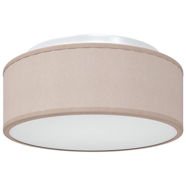 Grote foto vidaxl plafondlamp vlakke montage 30 cm e27 stof taupe huis en inrichting overige